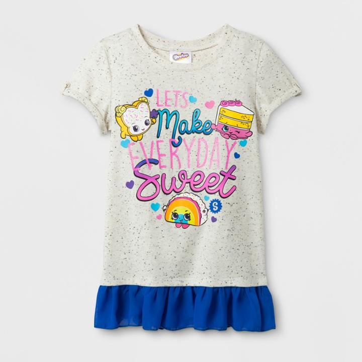 Girls' Shopkins T-shirt - Oatmeal Heather - Xl (14-16), Size: Xl(14-16), Brown