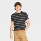 Men's Short Sleeve Striped Novelty T-shirt - Goodfellow & Co Black