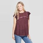 Women's Short Sleeve Scoop Neck Blouse - Knox Rose Purple