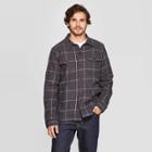 Men's Plaid Sherpa Lined Patterned Shirt Jacket - Goodfellow & Co Hematite S, Men's, Size: