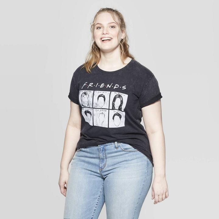 Women's Friends Plus Size Short Sleeve Screen Graphic T-shirt (juniors') - Black