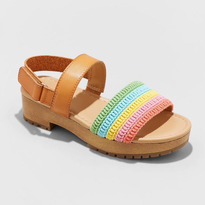 Girls' Ariana Rainbow Pattern Wedge Sandals - Cat & Jack