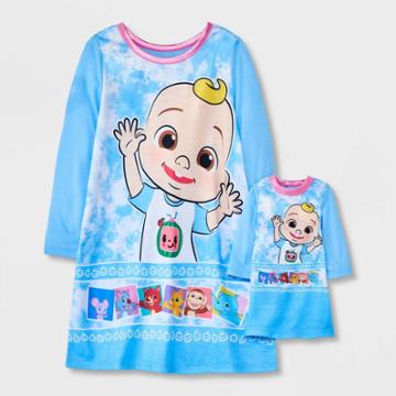 Toddler Girls' Cocomelon Old Macdonald Doll & Me Nightgown - Blue