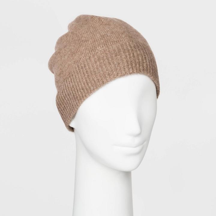 Women's Beanie Hats - A New Day Tan One Size, Women's