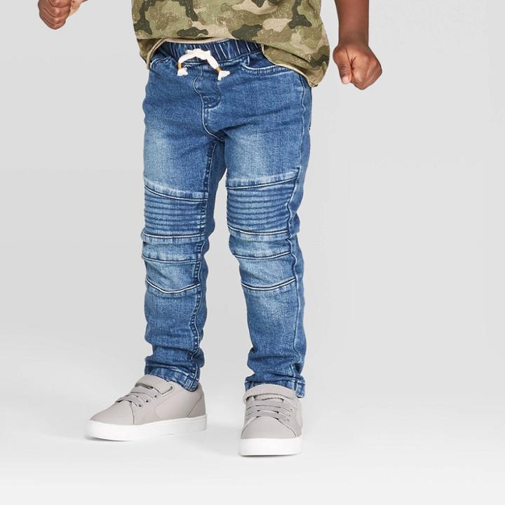 Toddler Boys' Moto Denim Pants - Art Class Blue