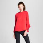 Eclair Women's Long Bell Sleeve Blouse - Clair Red