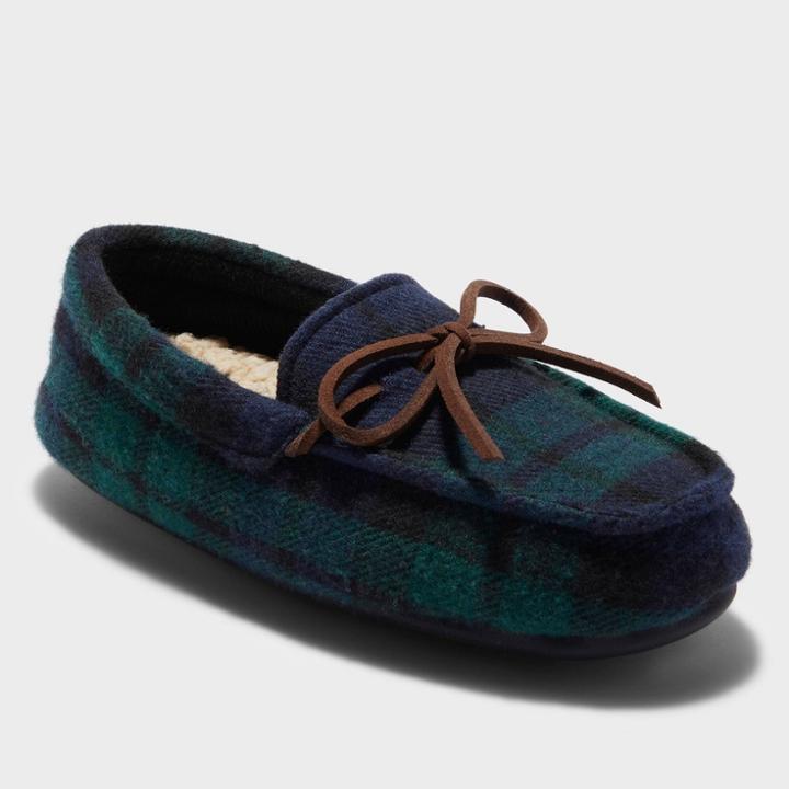 Boys' Dluxe By Dearfoams Braydon Moccasin Slippers - Green