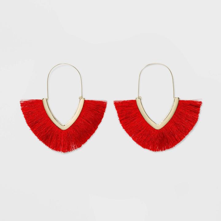 Sugarfix By Baublebar Fringe Hoop Earrings - Red, Girl's