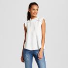 Women's Ruffle Detail Sleeveless Top - 3hearts (juniors') Ivory