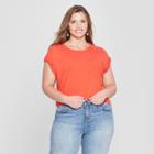 Women's Plus Size Short Sleeve Meriwether Crew Neck T-shirt - Universal Thread Orange