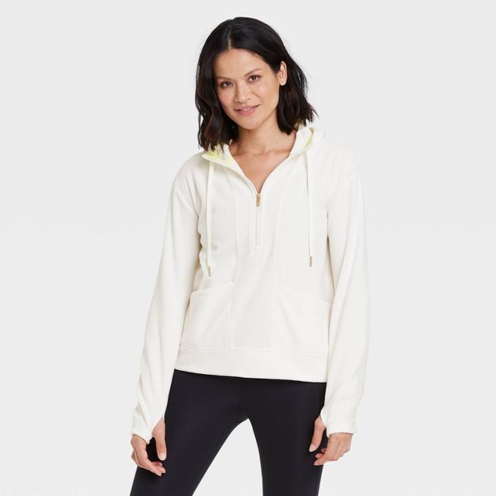 Women's Microfleece Pullover Sweatshirt - All In Motion Cream