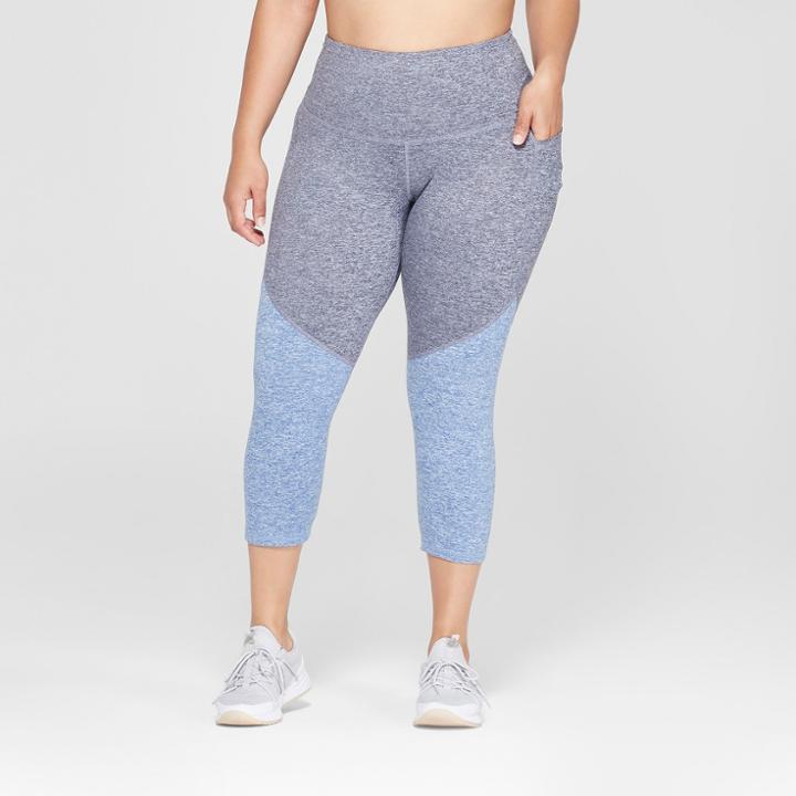 Women's Plus Size Freedom High Waist Capri Leggings - C9 Champion Navy Colorblock