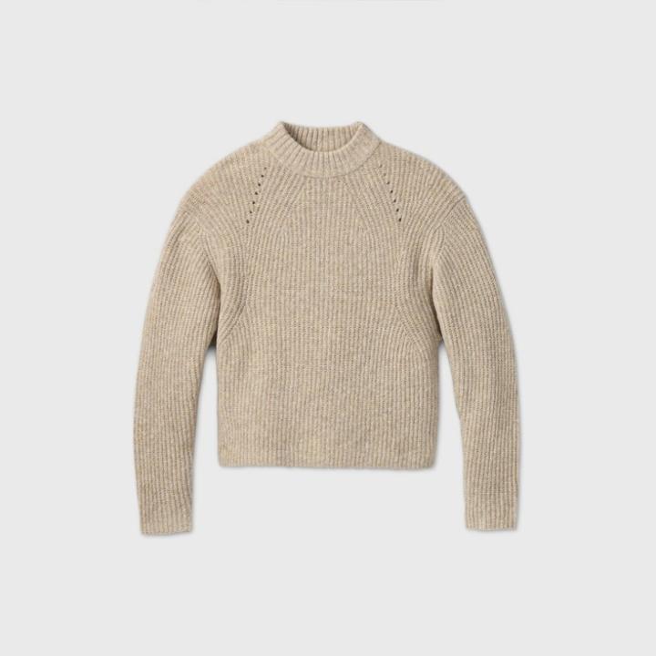 Women's Crewneck Shaker Pullover Sweater - Prologue Cream