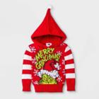 Dr. Seuss Baby The Grinch 'merry Grinchmas' Hooded Sweater - Red Newborn
