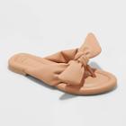 Women's Adley Bow Flip Flop Sandals - A New Day Tan
