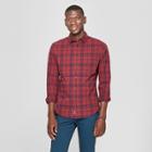 Men's Slim Fit Long Sleeve Northrop Poplin Button-down Shirt - Goodfellow & Co Berry Cobbler