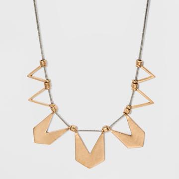 Cut Out Chevron Castings Statement Necklace - Universal Thread Gold, Women's