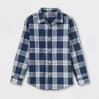 Boys' Button-down Stretch Woven Long Sleeve Shirt - Cat & Jack Navy/white