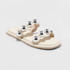 Women's Didi Embellished Slide Sandals - A New Day Off-white
