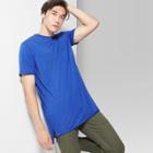 Men's Short Sleeve Long Line T-shirt - Original Use Lapis