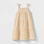 Girls' Striped Sleeveless Tiered Dress - Cat & Jack Yellow