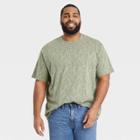 Men's Big & Tall Printed Standard Fit Short Sleeve Crewneck T-shirt - Goodfellow & Co Sage Green/tree