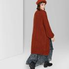 Women's Long Sleeve Open Neck Cardigan Sweater - Wild Fable Rust Xl, Women's, Orange