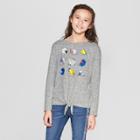 Girls' Long Sleeve Dogs Print Cozy Pullover - Cat & Jack Gray