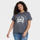 Grayson Threads Women's Plus Size Cancer Zodiac Short Sleeve Graphic T-shirt - Gray