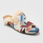 Women's Litzy Faux Fur Backless Printed Mules - Universal Thread White