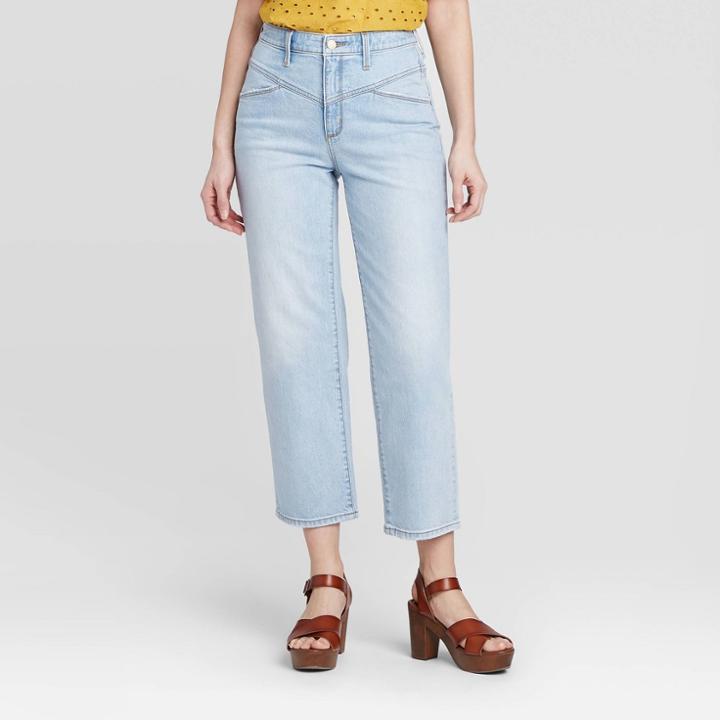 Women's High-rise Vintage Straight Cropped Jeans - Universal Thread Light Blue