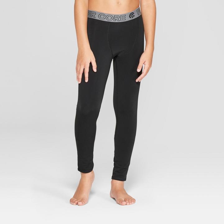 Boys' Power Core Brushed Compression Leggings - C9 Champion Solid Black S, Boy's,