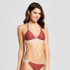 Women's Metallic Sport Elastic Triangle Bikini Top - Xhilaration Red Copper