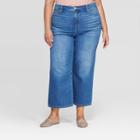 Women's Plus Size Mid-rise Wide Leg Cropped Jeans - Universal Thread Medium Wash