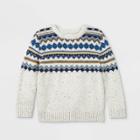 Toddler Boys' Fair Isle Crew Neck Pullover Sweater - Cat & Jack Cream