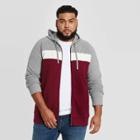 Men's Tall Regular Fit Full Zip Fleece Hoodie Sweatshirt - Goodfellow & Co Red