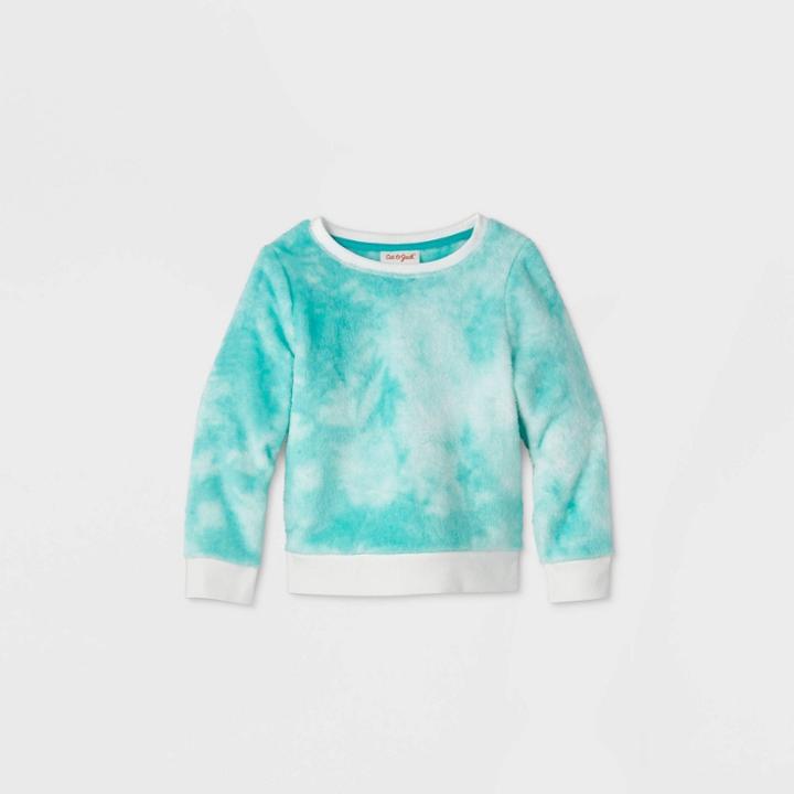 Toddler Girls' Sherpa Pullover - Cat & Jack Turquoise