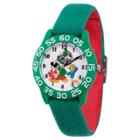 Boys' Disney Mickey Mouse, Goofy And Donald Duck Green Plastic Time Teacher Watch - Green, Purple