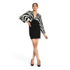 Women's Zebra Print Draped Mini Dress - Sergio Hudson X Target Black/white Xxs