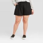 Women's Plus Size Mid-rise Pull-on Shorts - Universal Thread Black 1x, Women's,