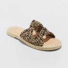 Women's Miriam Double Knotted Espadrille Slide Sandals - A New Day Brown/leopard