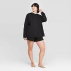 Women's Cozy Plus Sized Lounge Crew Sweatshirt - Colsie Black 1x, Women's,