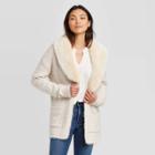 Women's Long Sleeve With Removable Faux Fur Eyelash Cardigan - Knox Rose Cream Xs, Women's, Beige