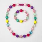 Toddler Girls' Beaded Necklace & Bracelet Set - Cat & Jack Pink/purple/green