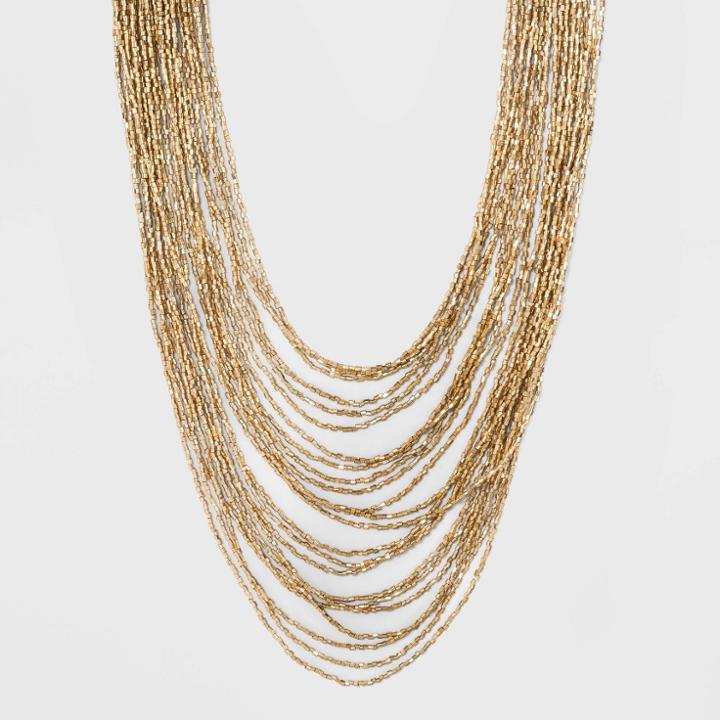 Seedbead Multilayer Necklace - A New Day Gold, Women's,