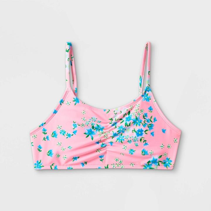 Girls' Floral Print Bikini Swim Top - Art Class