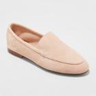 Women's Mila Wide Width Suede Loafers - A New Day Blush 9w,