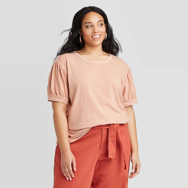 Women's Plus Size Short Sleeve T-shirt - Universal Thread Blush Pink 1x, Women's,