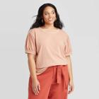 Women's Plus Size Short Sleeve T-shirt - Universal Thread Blush Pink 1x, Women's,
