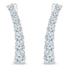Target Created White Sapphire Prong Set Journey Climber Earring In Sterling